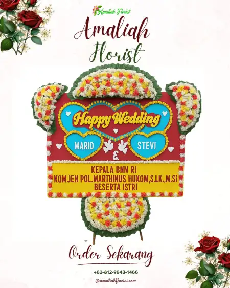 Papan Bunga Pernikahan Bajuin
